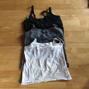 Three nursing tank tops